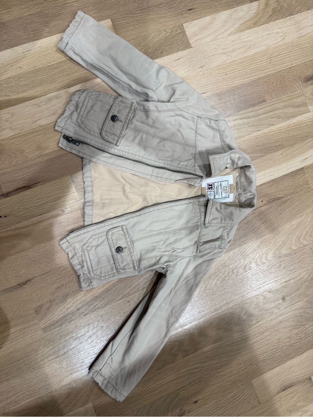 GAP Beige Kids Cotton Utility Jacket